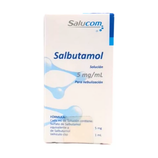 Salbutamol 5 mg/ ml Caja con Frasco con 10 ml de Solución para Nebulizar