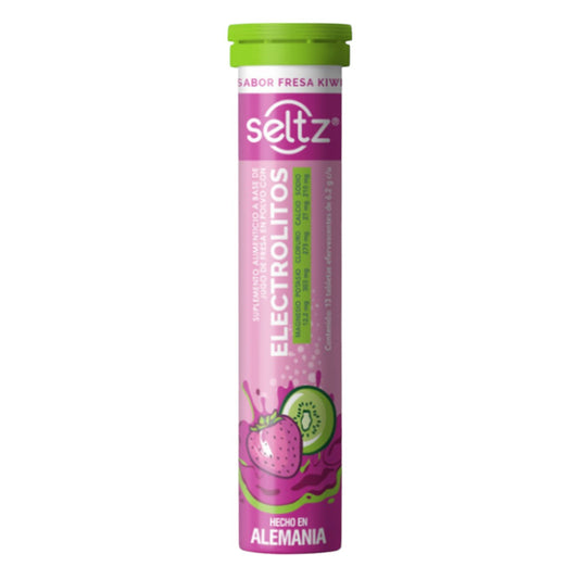 Seltz Electrolitos Tubo con 13 Tabletas Efervescentes Sabor Fresa Kiwi