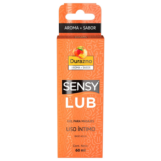 Sensy Lub Gel para Masajes 60 mL Sabor y Aroma a Durazno