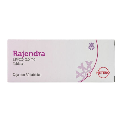 Rajendra (Letrozol) 2.5 mg Caja con 30 Tabletas