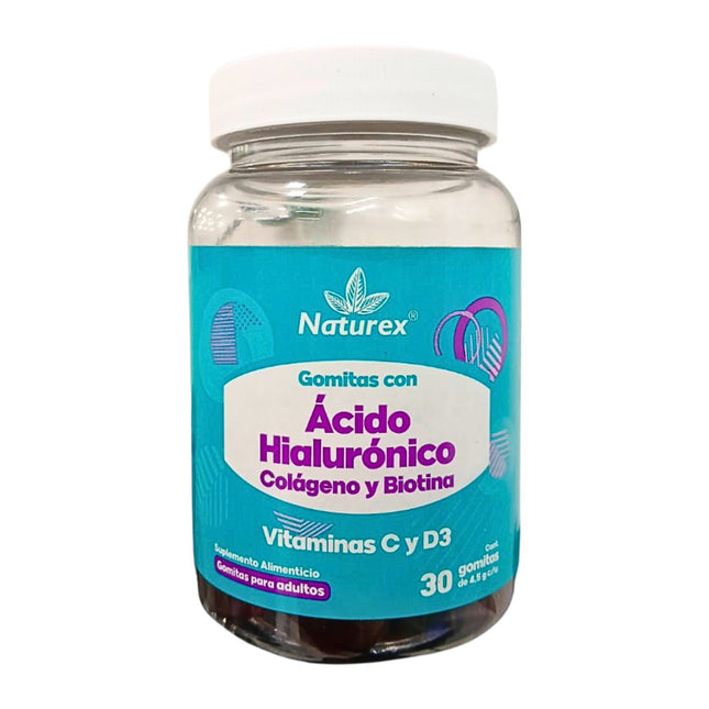 Ácido Hialurónico Colágeno Biotina Frasco con 30 Gomitas
