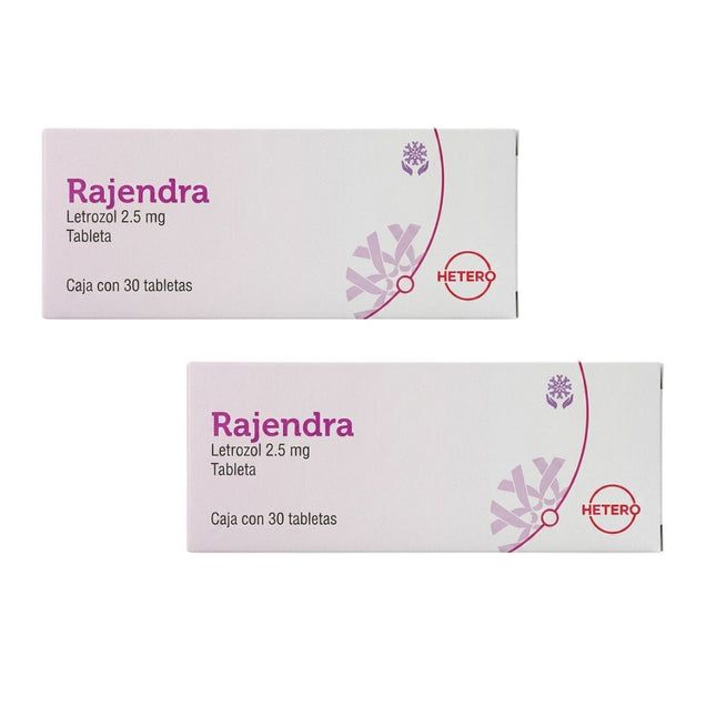 Rajendra (Letrozol) 2.5 mg Caja con 30 Tabletas