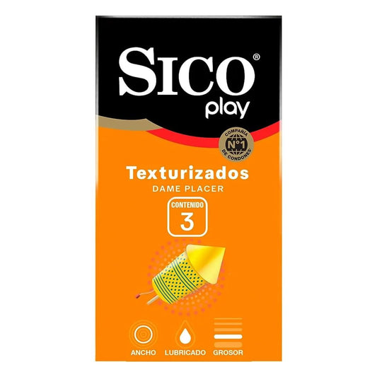 Sico Play Texturizados Dame Placer Caja con 3 Preservativos Masculinos