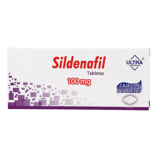 Sildenafil 100 mg Caja con 8 Tabletas