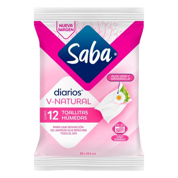 Saba Diarios Toallitas Húmedas con 12 Piezas