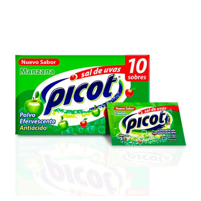 Sal de Uvas Picot Sabor Manzana Caja con 10 Sobres Efervescentes