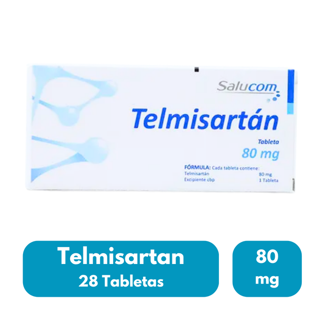 Telmisartan 80 mg 28 Tabletas Salucom PiSA