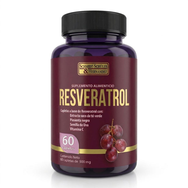 Resveratrol 500 mg Frasco con 60 Cápsulas