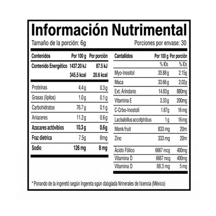 MYO Inositol Polvo Frasco con 180 g Sabor Arandano