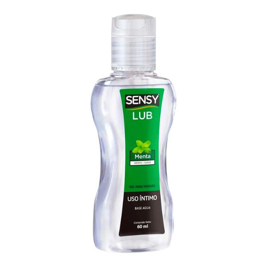 Sensy Lub Gel para Masajes Aroma y Sabor Menta  Base Agua 60 ml