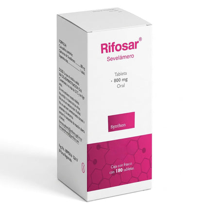 Rifosar (Sevélamero) 800 mg Caja con 180 Tabletas