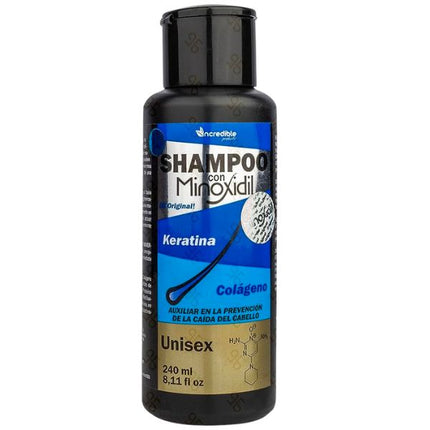 Shampoo con Minoxidil, Keratina y Colágeno Frasco 240 ml