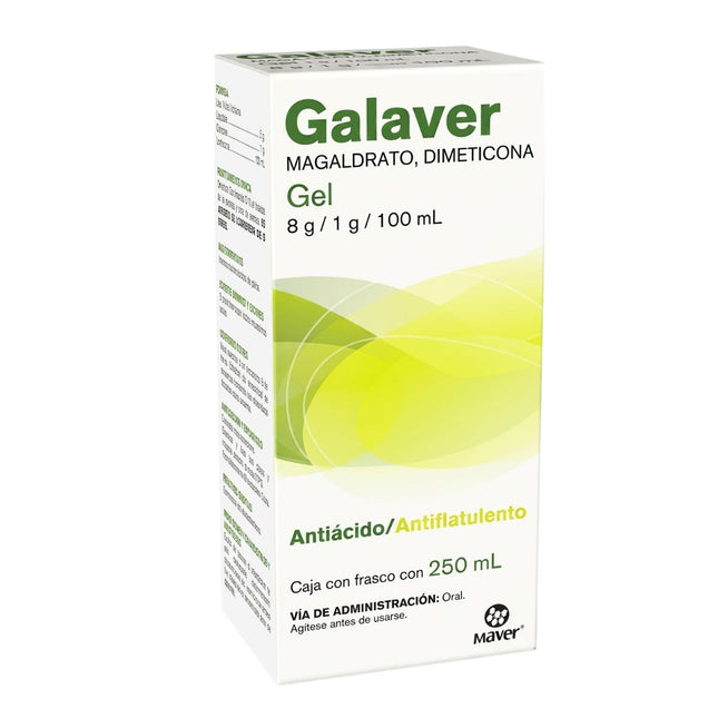 Galaver (Magaldrato / Dimeticona) 8 g / 1 g / 100 mL Caja con Frasco con 250 mL