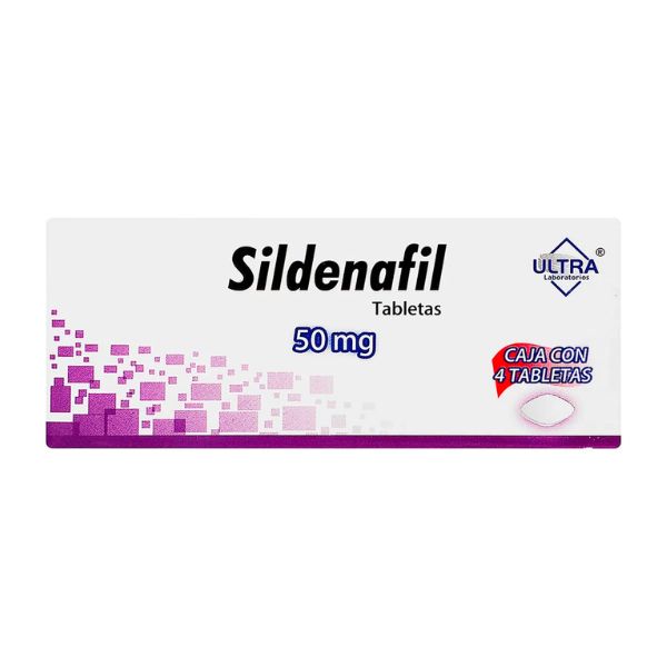 Sildenafil 50 mg Caja con 4 Tabletas Laboratorios Ultra