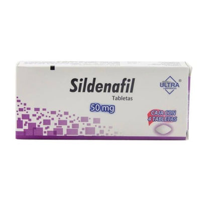 Sildenafil 50 mg Caja con 4 Tabletas Laboratorios Ultra