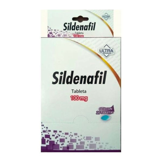 Sildenafil 100 mg Caja con 20 Tabletas