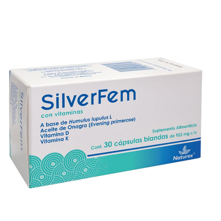 Silverfem (Aceite Onagra Humulus Vitamina D) Caja con 30 Cápsulas