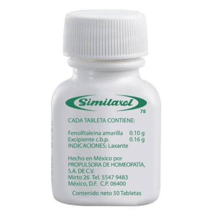 Similaxol (Fenolftaleína Amarilla) Frasco con 50 Tabletas
