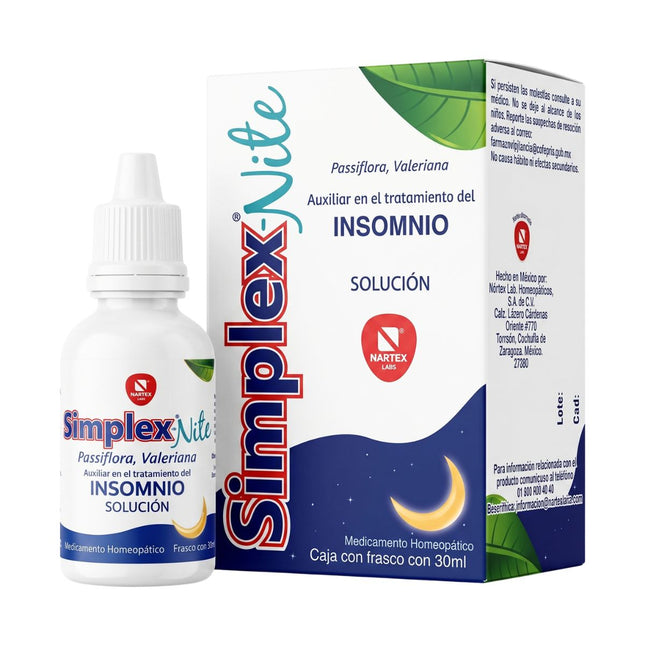 Simplex Nite (Passiflora y Valeriana) Caja con Frasco Gotero con 30 mL