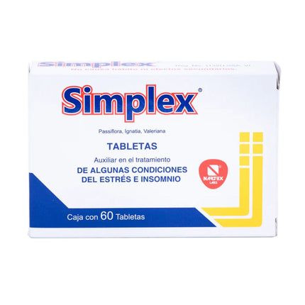 Simplex (Passiflora,Ignatia y Valeriana) Caja con 60 Tabletas
