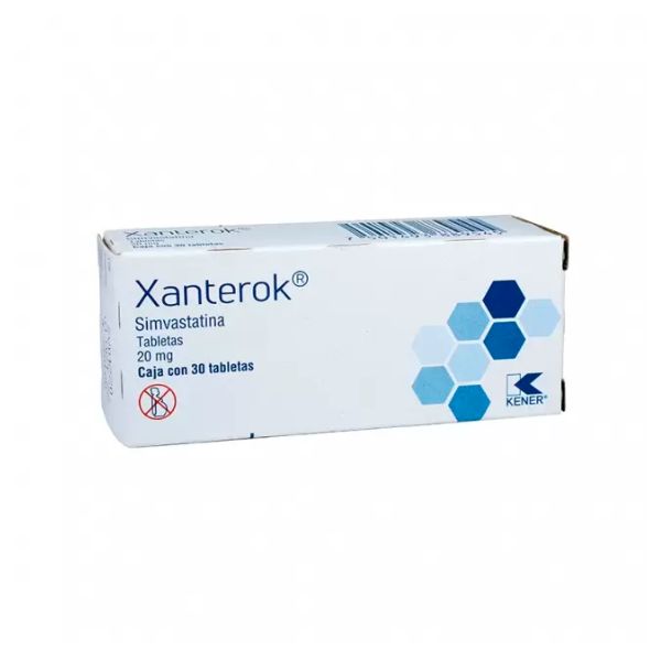 Xanteroc (Simvastatina) 20 mg Caja con 30 Tabletas