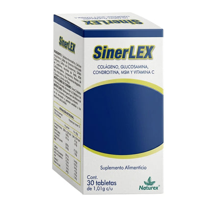 SinerLEX (Colágeno, Glucosamina, Condroitina) Caja con 30 Tabletas