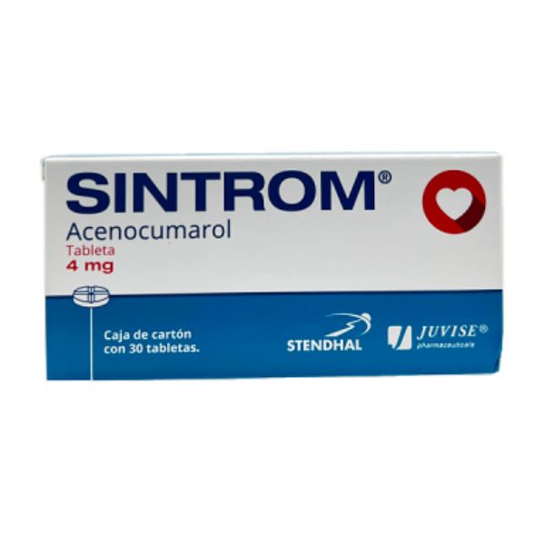 Sintrom (Acenocumarol) 4 mg Caja con 30 Tabletas