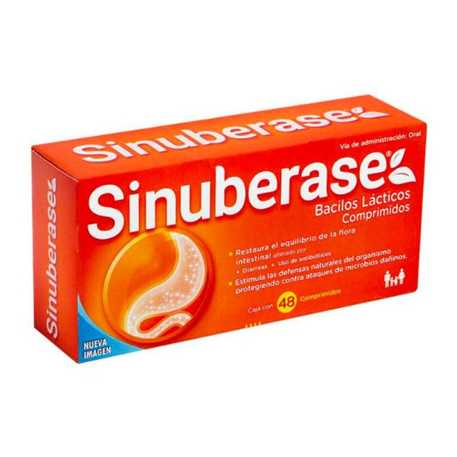 Sinuberase (Bacillus Coagulans) 1 Millon de Ufc Caja con 48 Comprimidos