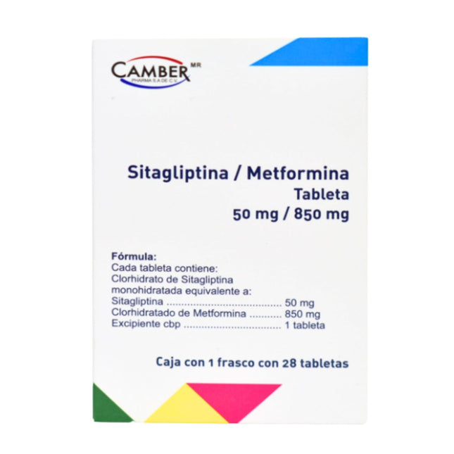 Metformina 850 Mg Sitagliptina 50 Mg Caja Con 28 Tabletas