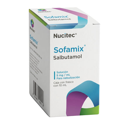 Sofamix (Salbutamol)  5 mg/ 10 mL Caja con Frasco con 10 mL