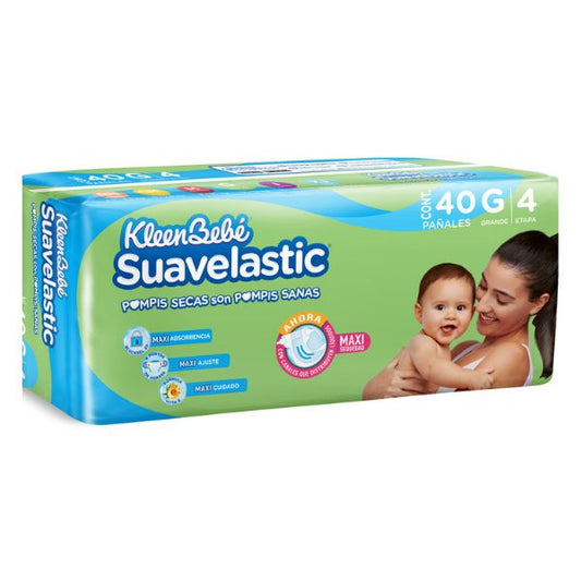 Pañales Desechables Suavelastic Talla 4 g (40 Piezas)