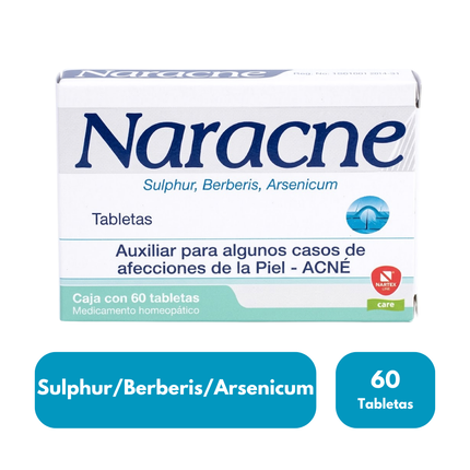 Naracne (Sulphur/Berberis/Arsenicum) Caja con 60 Tabletas| Nartex
