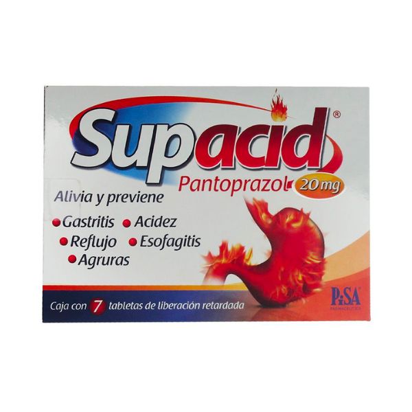 Supacid (Pantoprazol) 20 mg Caja con 7 Tabletas