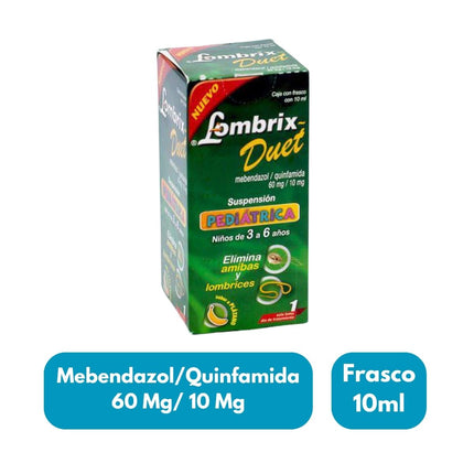 Lombrix Duet (mebendazol/Quinfamida) 60/10 Mg Suspensión Pediátrica Sabor Plátano Con 10 Ml | Liomont