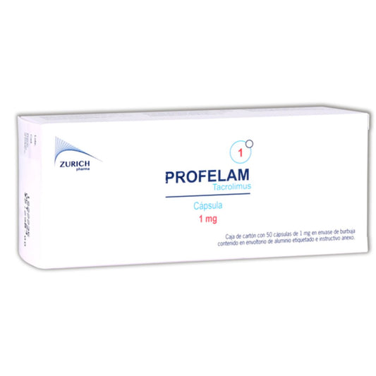 Profelam (Tacrolimus) 1 mg Caja con 50 Tabletas