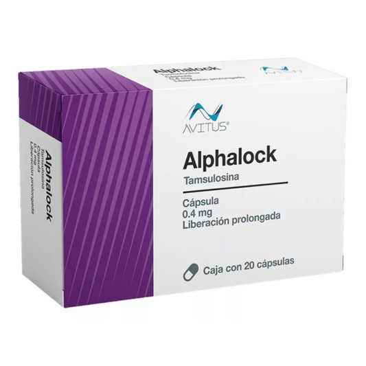 Alphalock (Tamsulosina) 0.4 mg Caja con 20 Cápsulas