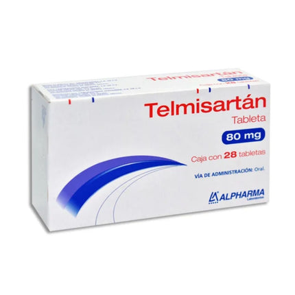 Telmisartan 80 mg Caja con 28 Tabletas