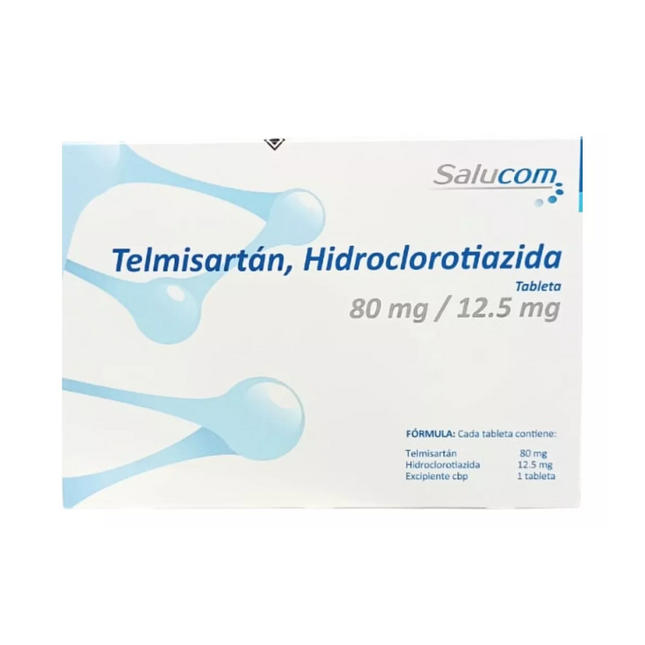 Telmisartán Hidroclorotiazida 80 mg/12.5 mg Caja con 14 Tabletas