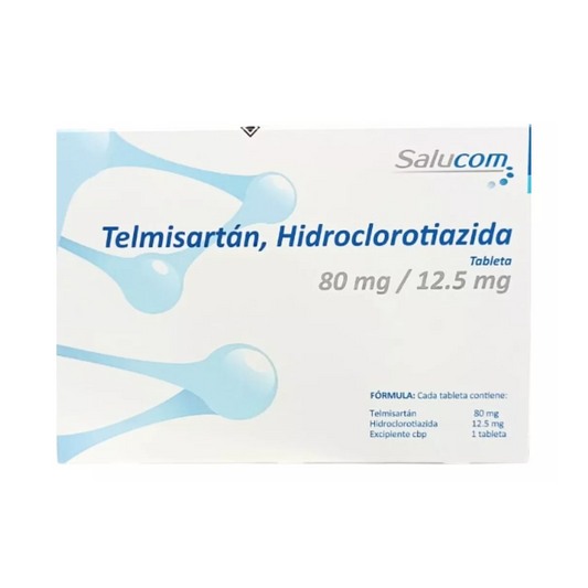 Telmisartán Hidroclorotiazida 80 mg/12.5 mg Caja con 14 Tabletas