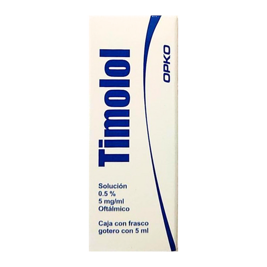 Timolol 0.50% Solucion Caja con Frasco Gotero de 5 ml