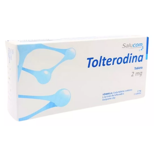 Tolterodina 2 mg Caja con 14 tabletas