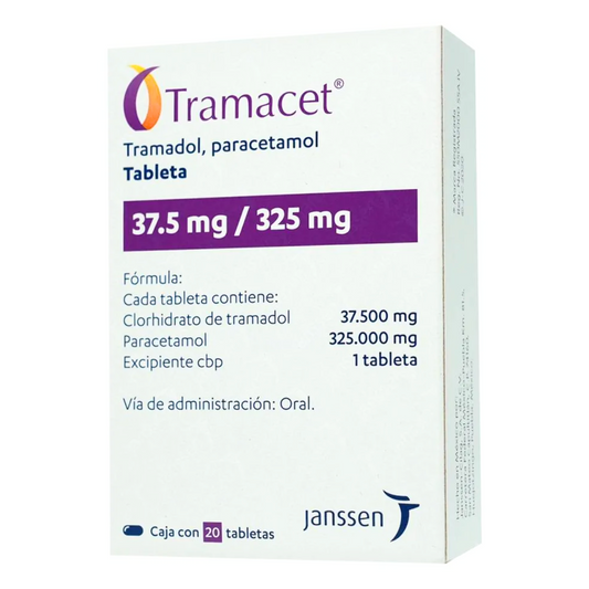 Tramacet Tramadol Paracetamol Caja Con 20 Tabletas