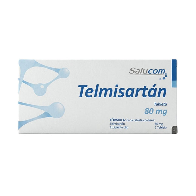 Telmisartan 80 mg Caja con 28 Tabletas