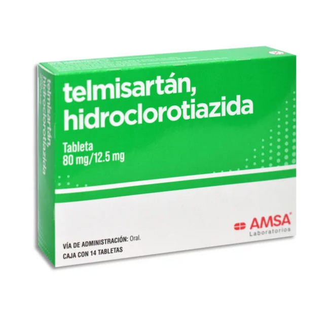 Telmisartán/ Hidroclorotiazida 80/12.5mg Caja con 14 Tabletas