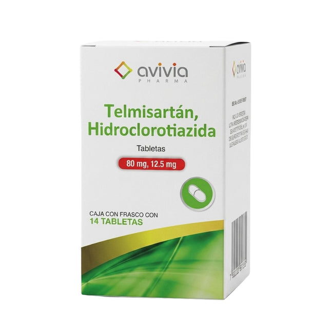 Telmisartán/Hidroclorotiazida 80/12.5 mg Caja con 14 Tabletas