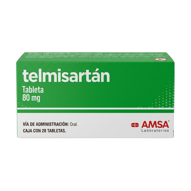 Telmisartan 80 mg Caja con 28 Tabletas