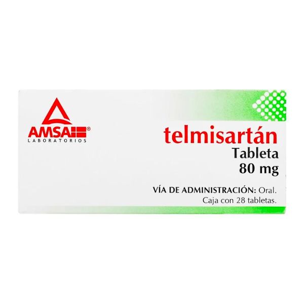 Telmisartan 80 mg Caja con 28 Tabletas