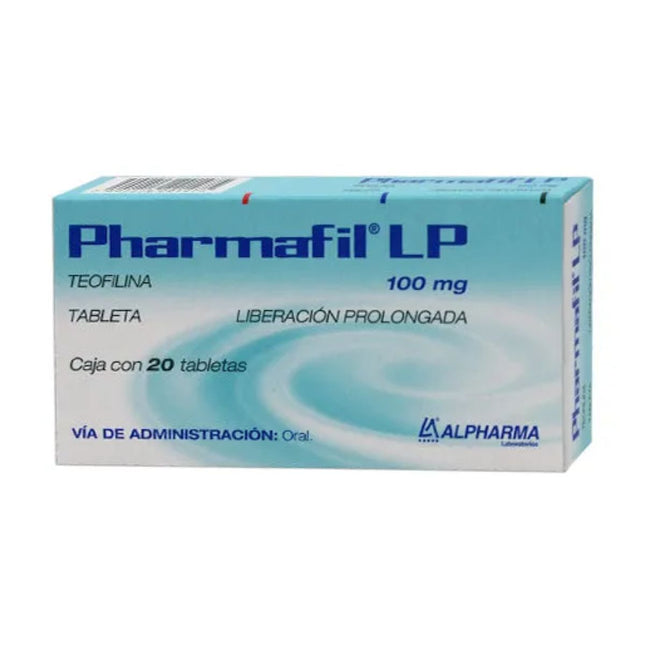 Pharmafil LP Teofilina 100 mg Caja con 20 Tabletas