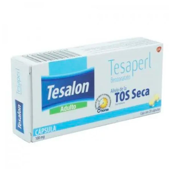 Tesalon Rd Tesalon (Benzonatato) 100 mg Caja con 20 Cápsulas – Farmacia Sanorim