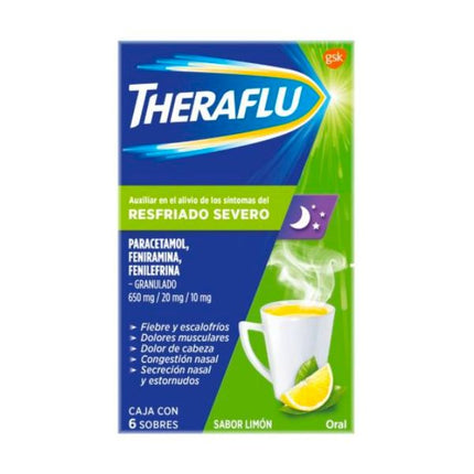 Theraflu Resfriado Severo Sabor Limón Caja con 6 Sobres